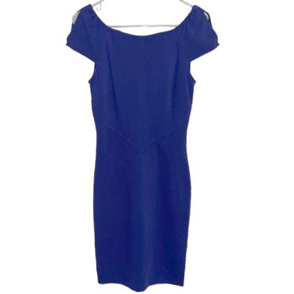 DVF‎ Blue Off Shoulder Sheath Dress Size 6 Diane Von Furstenberg